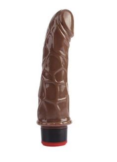 Коричневый вибратор реалистик 7 Vibrating Dildo (18 см)