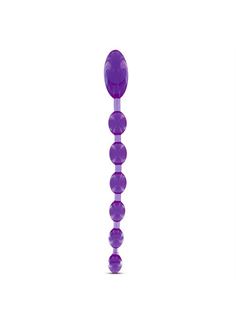 Фиолетовая анальная цепочка ANAL DILDO OVAL LUST - 27,5 см.