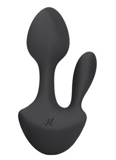 Черный анально-вагинальный вибратор Sofia (13 см)
