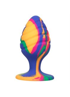 Яркая анальная пробка Cheeky Large Swirl Tie-Dye Plug (9 см)