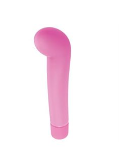 Розовый вибростимулятор для G-точки G-PLEASURE STYM SILICONE - 12,5 см.