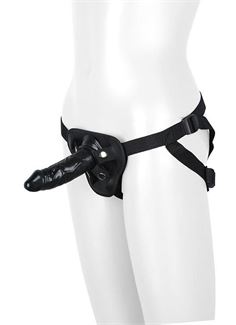 Черный страпон HARNESS WITH DILDO (13 см)