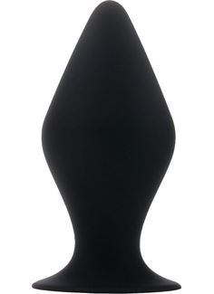 Чёрная большая анальная пробка Butt Plug with Suction Cup Large
