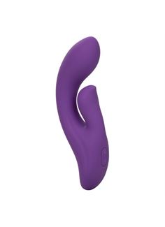 Фиолетовый вибратор кролик Stella Liquid Silicone Dual Pleaser (17,25 см)