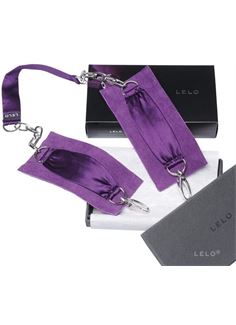 Фиолетовые шелковые наручники Sutra с цепочкой