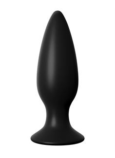 Чёрная большая анальная вибропробка Large Rechargeable Anal Plug (13,5 см)