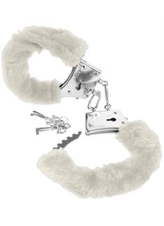 Меховые белые наручники Beginner's Furry Cuffs