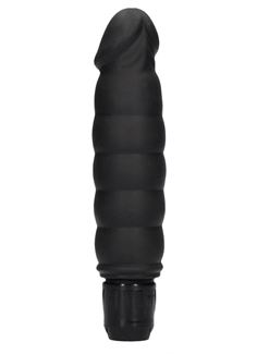 Черный вибратор Ribbed Multispeed Vibrator (17 см)