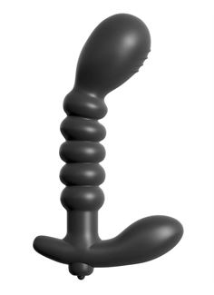 Анальный вибромассажер Ribbed Prostate Vibe - 15,2 см.