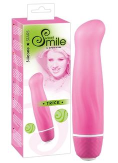 Розовый вибратор Smile Mini Trick G - 12,5 см.