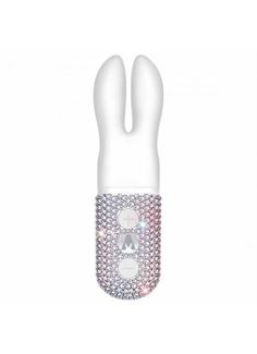Белый вибратор с ушками The Pocket Rabbit Crystallized White