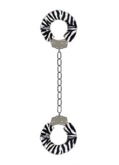 Кандалы с мехом зебры Furry Ankle Cuffs