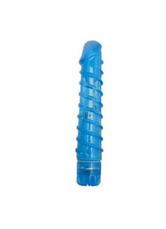 Ребристый вибратор Climax Gems Sapphire Swirl - 16 см.