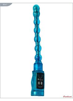 Голубой гнущийся анальный вибратор (27 см)