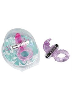 Фиолетовое эрекционное виброкольцо с зайчиком 7 Speed Rabbit Cock Ring