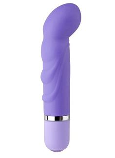 Фиолетовый мини-вибратор с загнутым кончиком NEON VIBE ROCKER PURPLE - 10,2 см.