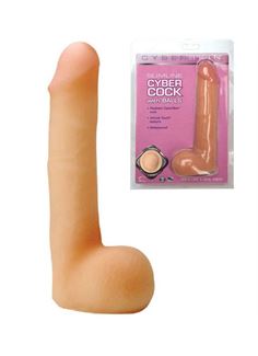 Реалистичный фаллоимитатор Cyber Cock With Balls (18 см)