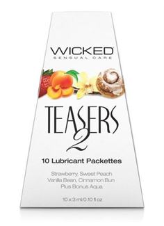 Набор из 10 вкусовых лубрикантов Wicked Teasers 2