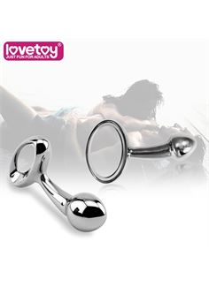 Серебристая анальная втулка LOVETOY Luxury из металла (10 см)