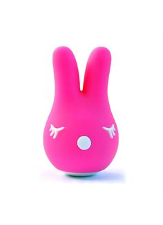 Ярко-розовый вибростимулятор Bunny с ушками