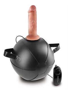 Мини-мяч с фаллической насадкой телесного цвета и вибрацией Vibrating Mini Sex Ball with 6 Dildo