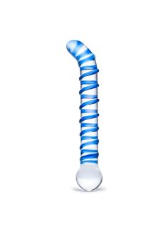 Изогнутый стеклянный фалломитатор Mr. Swirly (17 см)