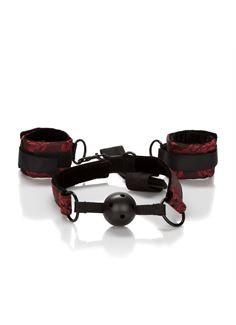 Кляп с наручниками Breathable Ball Gag With Cuffs