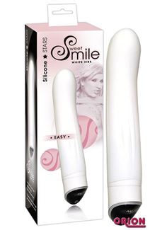 Белоснежный вибратор Smile Easy из силикона - 22 см.
