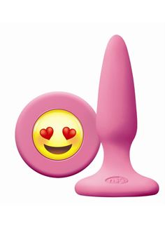 Розовая силиконовая пробка Emoji Face ILY (8,6 см)
