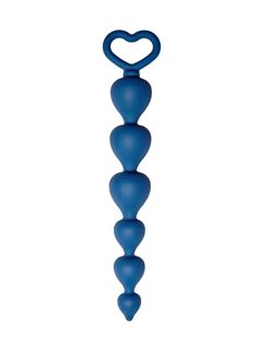 Синяя анальная цепочка Heart Ray (17,5 см)