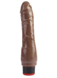 Коричневый вибратор реалистик 8.1 Vibrating Dildo (20 см)