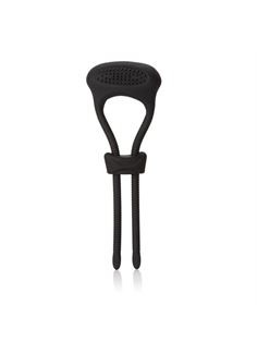 Чёрное эрекционное лассо с вибрацией Silicone Ultimate Lasso