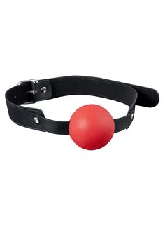 Красный силиконовый кляп-шар Solid Silicone Ball Gag с ремешками из полиуретана