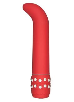 Красный стимулятор точки G CRYSTAL G-SPOT с вибрацией - 15 см. 