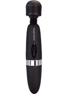 Чёрный вибратор BodyWand Rechargeable Massager