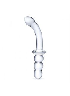 Прозрачный ребристый двусторонний фаллоимитатор Ribbed G-Spot (20 см)