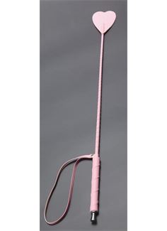 Розовый стек с наконечником-сердцем из искусственной кожи (70 см)