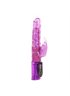 Розовый вибратор со стимулятором клитора Love Stroker - 26,5 см.