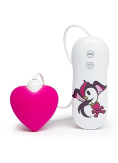 Розовый клиторальный вибростимулятор-сердечко SILICONE PINK HEART CLITORAL VIBRATOR