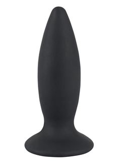 Чёрная перезаряжаемая анальная пробка Black Velvets Recharge Plug - Medium (12,5 см)