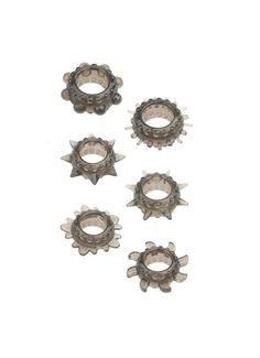 Набор из 6 дымчатых эрекционных колец MENZSTUFF 6PC STRECHEABLE RING SET