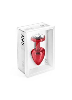 Красный алюминиевый анальный плаг ANNI round red T1
