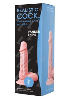 Телесный фаллоимитатор Vander Realistic Cock Bending Ultra Soft Dildo 6.5" (14,5 см)