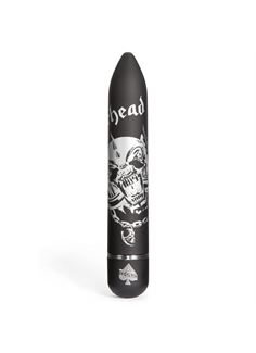 Чёрный вибратор с принтом Motorhead Ace of Spades 7 Function Power Vibrator - 18 см.