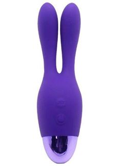 Фиолетовый вибратор INDULGENCE Rechargeable Dream Bunny - 15 см.