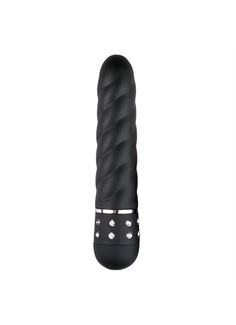 Черный мини-вибратор Diamond Twisted Vibrator (11,4 см)