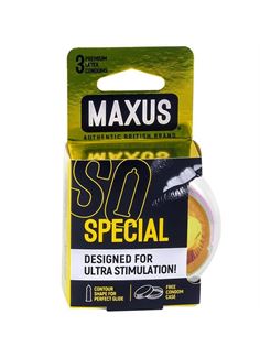 Презервативы MAXUS Special с точками и рёбрами в пластиковом кейсе (3 шт)