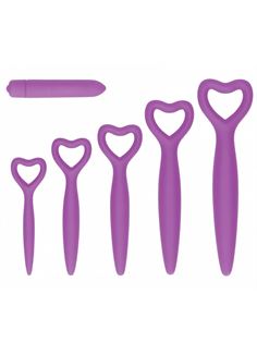 Набор фиолетовых вагинальных расширителей с вибропулей Silicone Vaginal Dilator Set