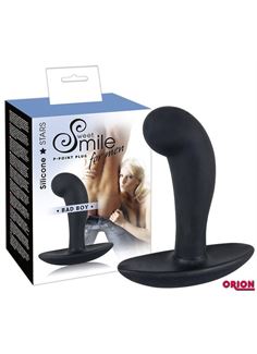 Чёрный анальный массажер простаты Smile Bad Boy - 13 см.