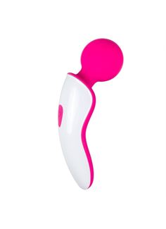 Розово-белый вибромассажер Easytoys Mini Wand Massager